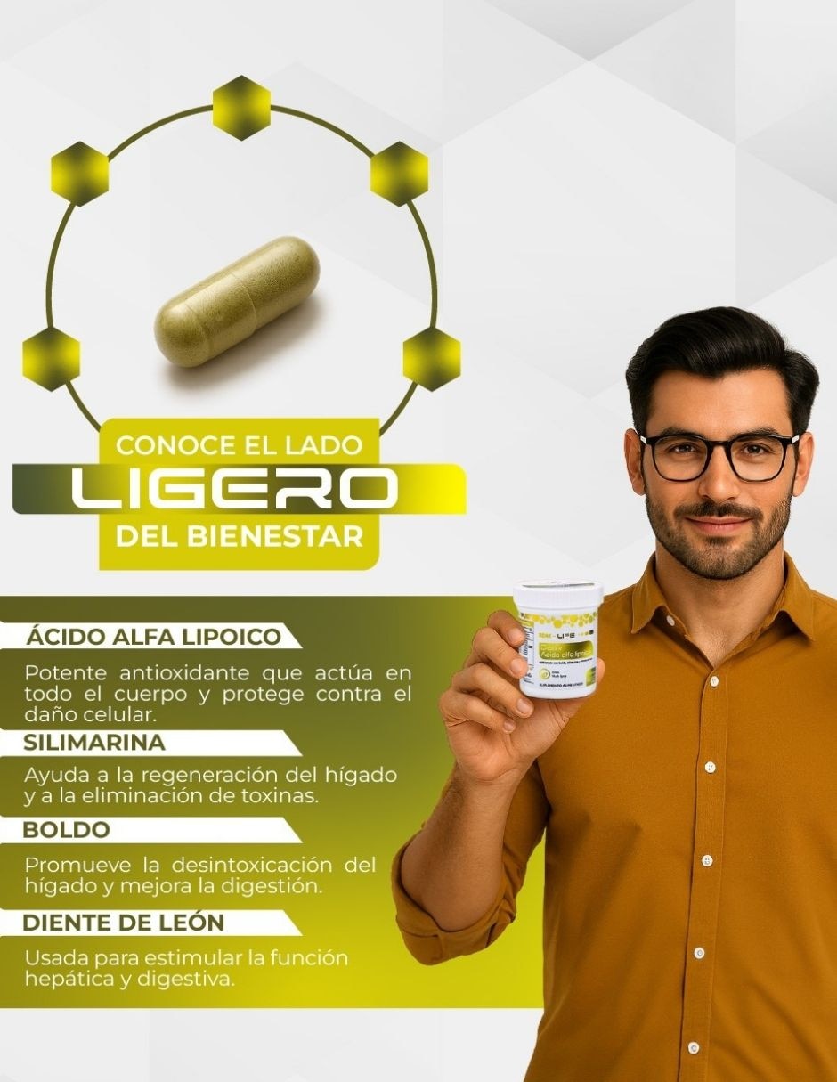 Dexliv ácido alfa lipoico bdm life 120 cápsulas apoyo hepático y antioxidante con glutation y ácido alfa lipoico de 2